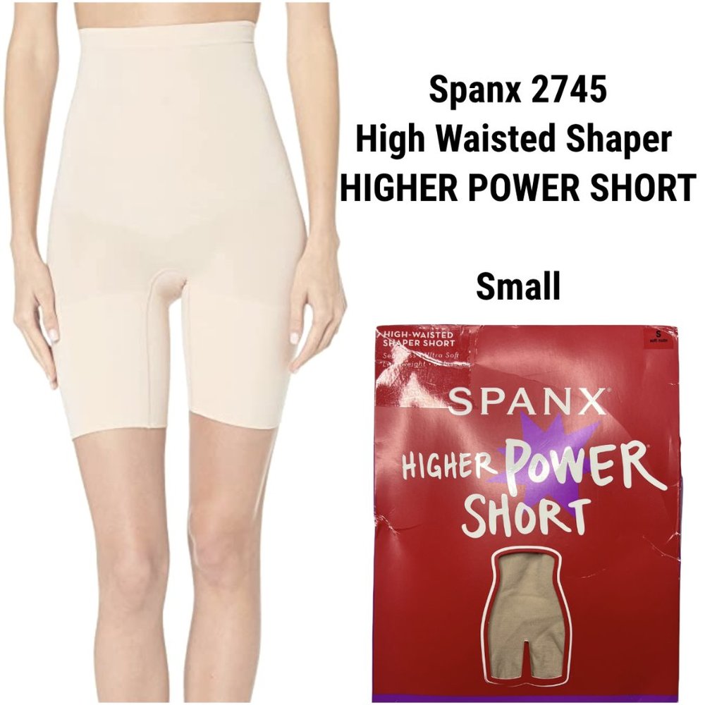 SPANX Higher Power Short Tummy Control High-Waisted Power Short 2745 Soft Nude S
